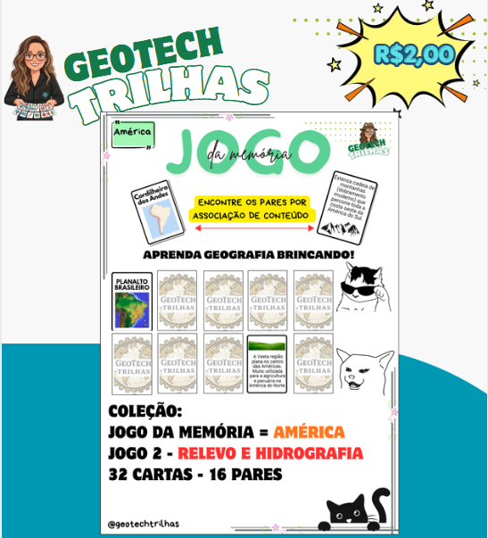 Jogo da Memória - Relevo e Hidrografia - América